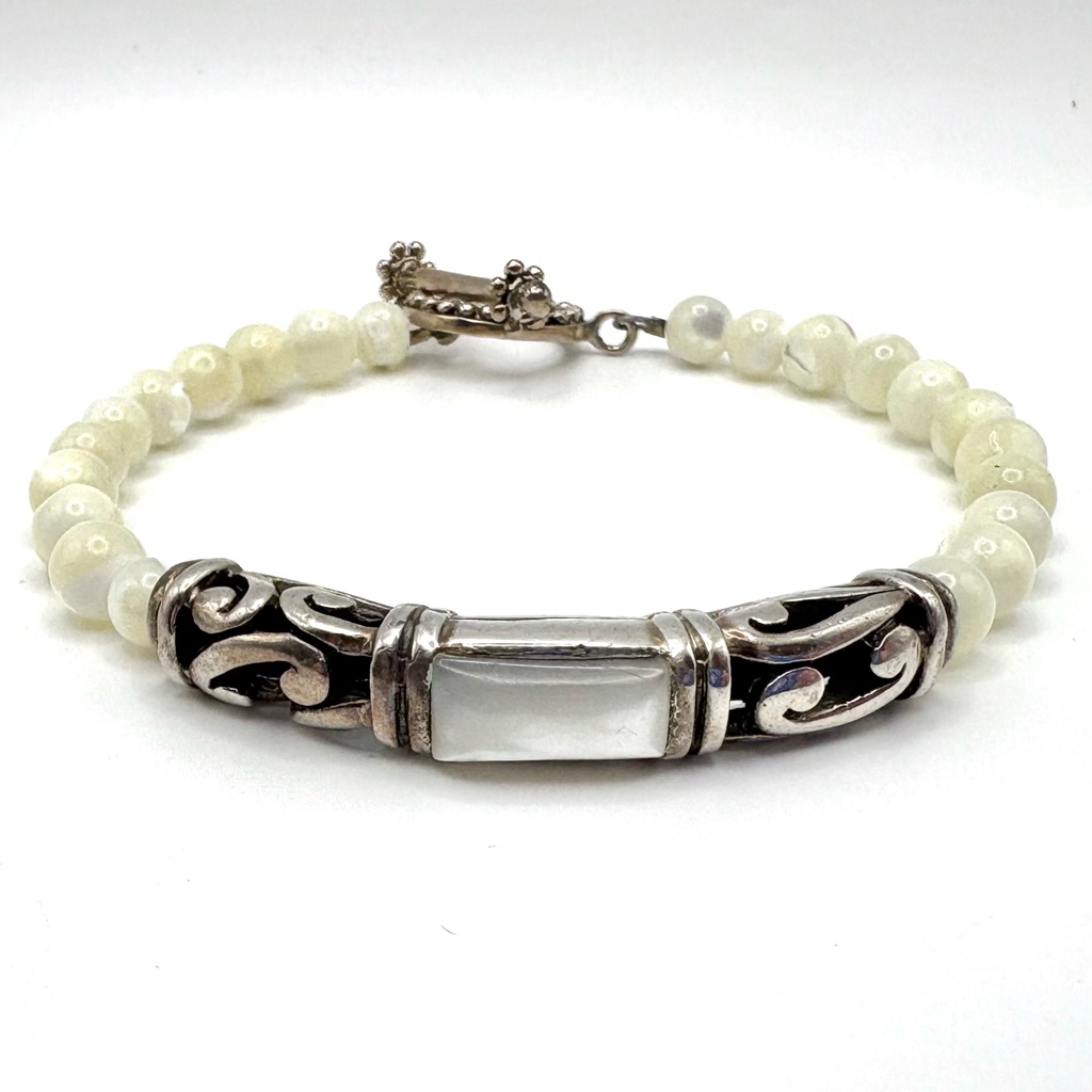 Studio Barse Mother Of Pearl Sterling Silver Southwestern Toggle Bracelet